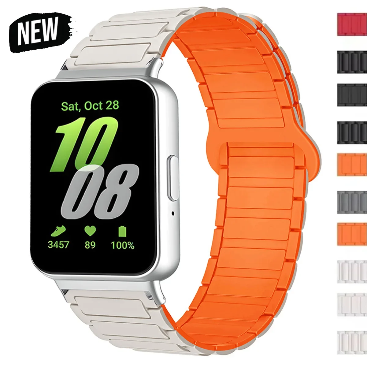 معصمه لسامسونج غالاكسي صالح 3 سيليكون حزام سوار كوريا لسامسونج صالح 3 SM-R390 الرياضة المغناطيسي حزام الساعات كوريا #2