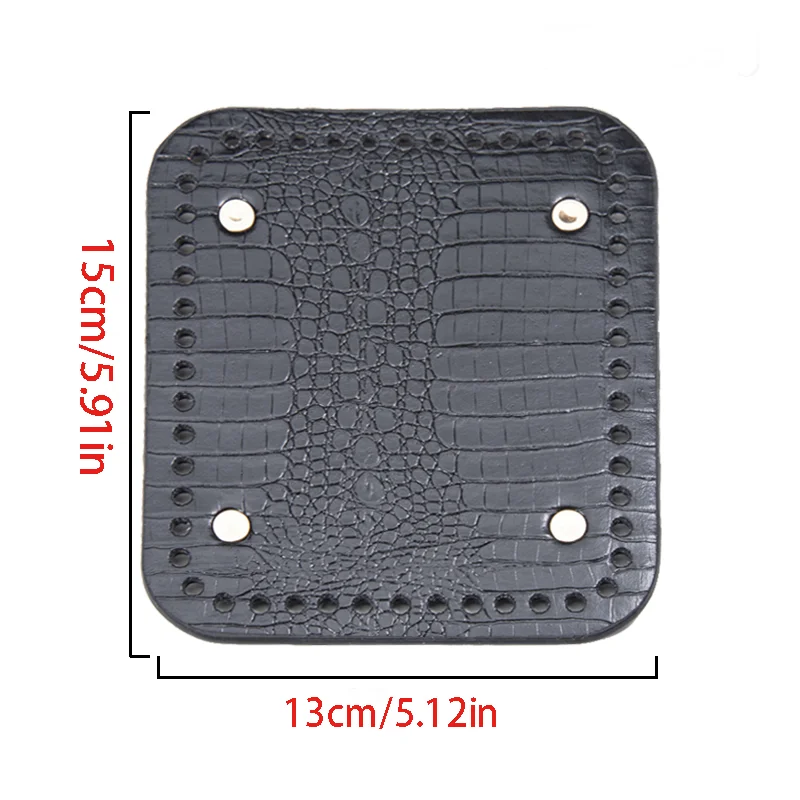 1 peça placa base de couro pu com padrão de crocodilo, acessório de base de bolsa tecido à mão