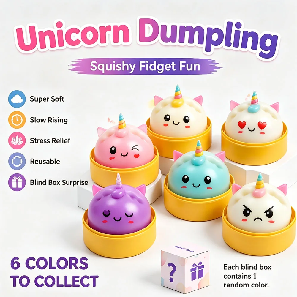 

2026 Trendy Mystery Box Unicorn Squishy Ball Slow Rebound Squeeze Anti Stress Portable Desk Accessory Funny Prank Gadget Gift