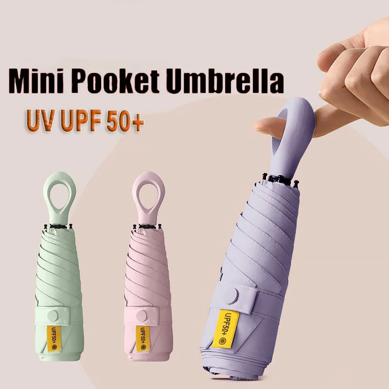 

Upgrade UPF50+ Mini Umbrella Portable Folding Sunshade Umbrella Outdoor Sunshade UV Protection Rain Windproof Sun Rain Dual Use