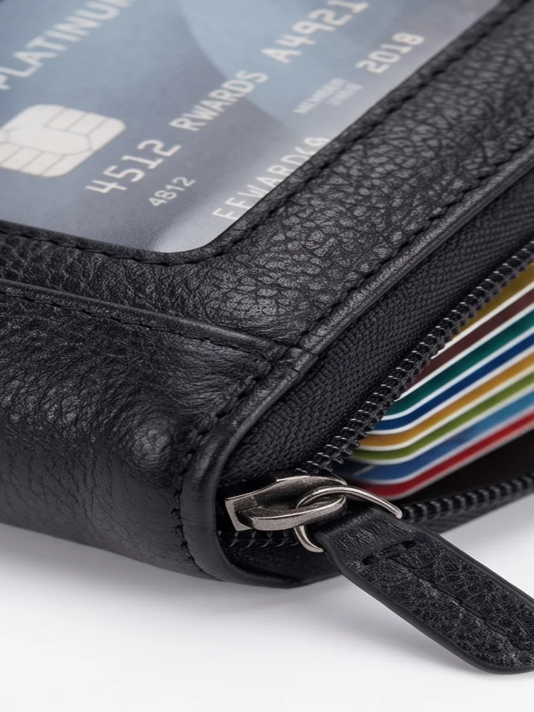 HOMEFISH Organ Card Bag Korean Edition Portable Women's Short Bank Card Cover Business Card Clip Zipper Vertical Handheld Bag