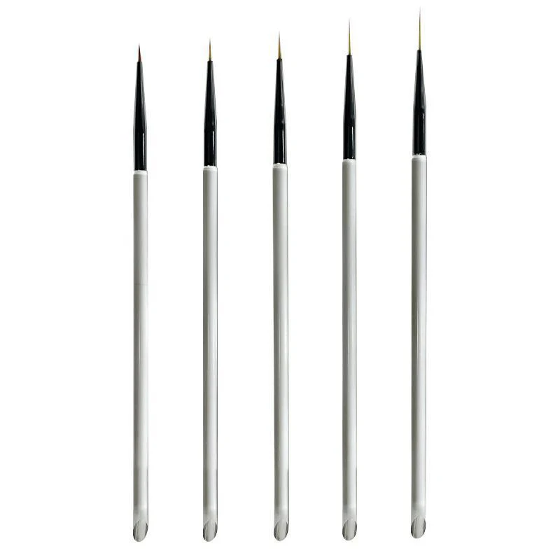 1/5pcs Acrylic French Stripe Nail Art Line Painting Pen 3D Tips Manicure Slim Line Drawing Pen UV Gel Brushes Painting Tools