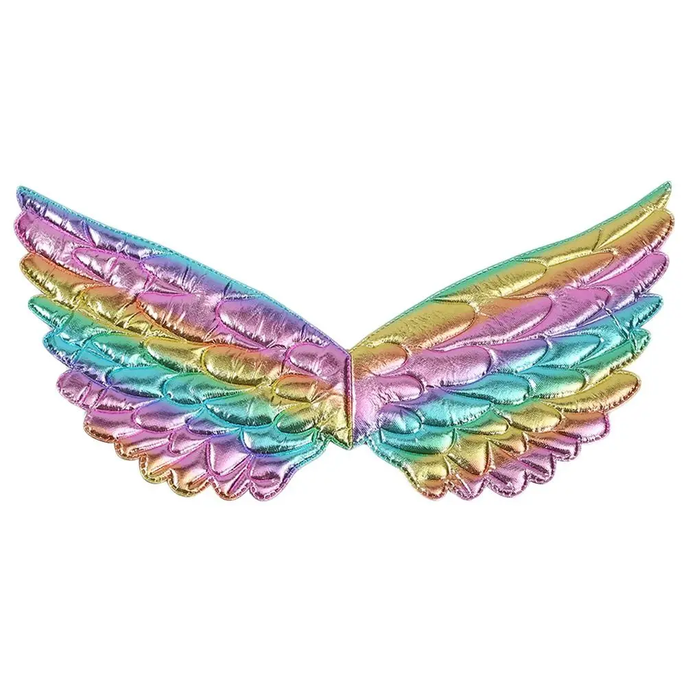 Universal Rainbow Fairy Angel Wings Shiny Birthday Party Decoration Baby Shower Stage Performance Kids Gift