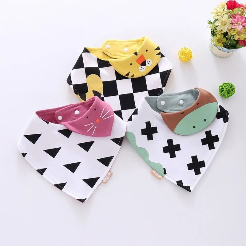 Cotton Bandana Bibs Baby Babador Feeding Smock Infant Triangle Burp Cloths Cartoon Saliva Towel Baby Eating Accessory Kids Stuff