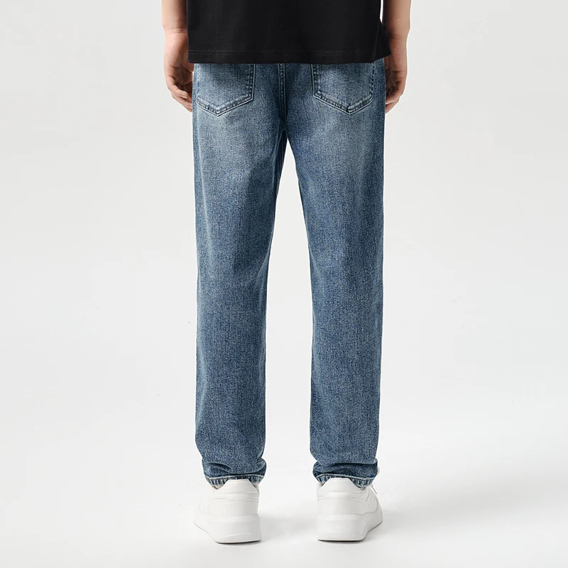 Semir Denim | Semir Jeans Men Distressed Vintage Washed Tapered Trousers Fashionable Commuting Long Trousers Versatile in Spring