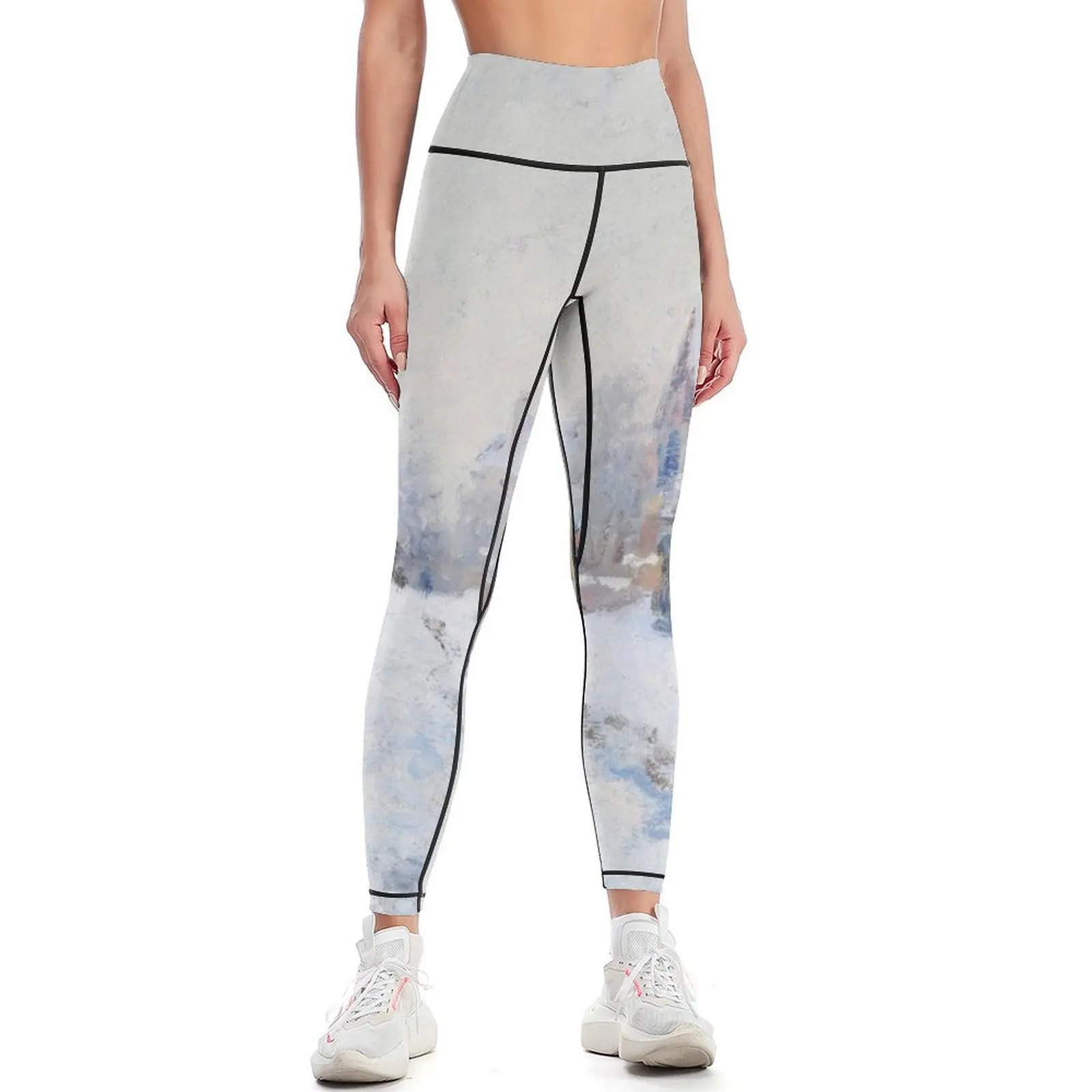 Claude Monet Snow at Argenteuil Painting Leggings Sweatpants Jogger pants Womens Leggings