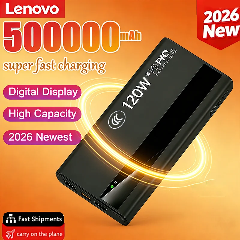 

Новый портативный внешний аккумулятор Lenovo с ультра-большой емкостью 500000 мАч, быстрой зарядкой 120 Вт и цифровым дисплеем для iPhone и Samsung