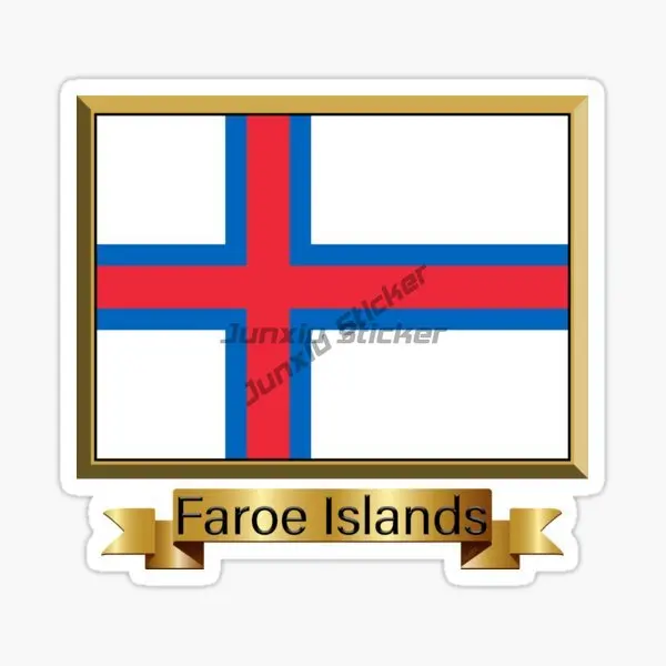 Adesivo de PVC da Bandeira das Ilhas Faroe, Emblema de Vinil para Decoração de Carro, Capacete de Motocicleta e Trailer