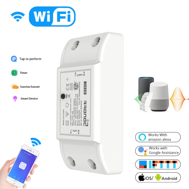 SONOFF Outlets BasicR2 Wifi Breaker Switch Smart Wireless Remote Controller DIY Wifi Light Switch Home Works With Google Alexa