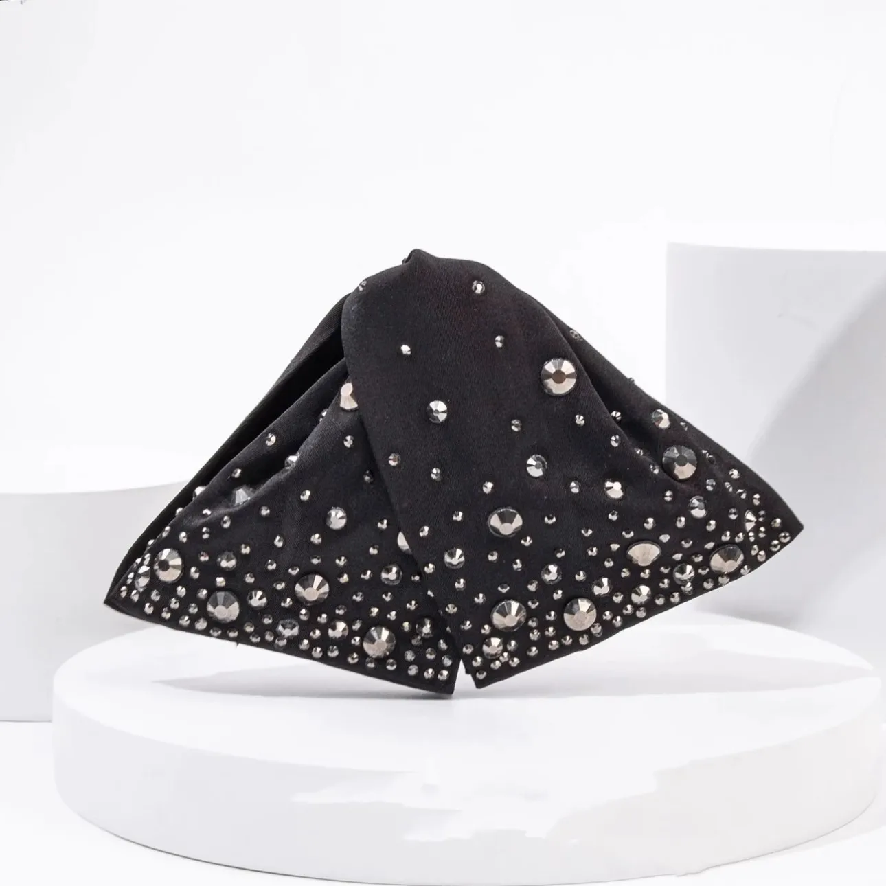 مشبك شعر كوري أنيق على شكل مثلث مرصع بالنجوم للنساء، مشبك ذيل حصان كلاسيكي خلفي من الرأس للنساء #4