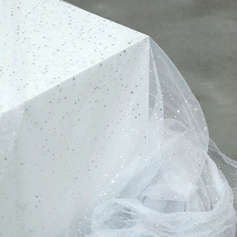 Silver Gauze Small Fresh White All-matching Tablecloth Suitable for Dessert Table Atmosphere Background Cloth