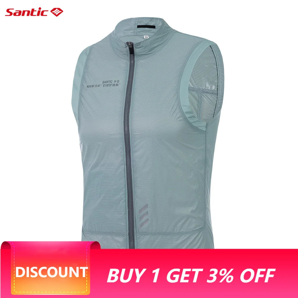 Santic Cycling Jerseys Summer Cycling Suit Vest Road Bike Ultra Light Windproof Riding Vest for Men and Women