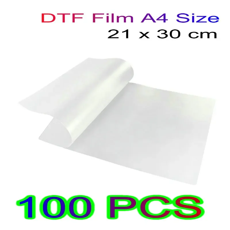 Dtf Printing Film Print On T-shirt PET Film For Heat Transfer Single Side DTF Film For Printing Tshirt A3 A4 100 pcs Each Pack