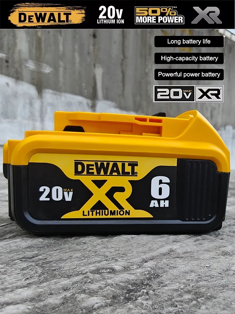 

DCB206 Dewalt 20V 6.0Ah Max XR Lithium Ion Battery High Capacity Rechargeable Replacement for Cordless Power Tools Set