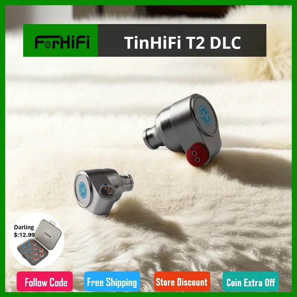 

TinHiFi T2 DLC версии 2022 флагманский 10 мм Динамический драйвер внутриканальные мониторы наушники IEMs с 5N посеребренным кабелем OFC 3,5 мм