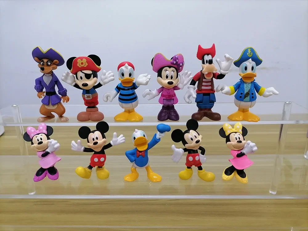 Disney-figuras de Anime de Mickey Mouse, Minnie, Pato Donald, Goofy, modelo de juguete, adornos de colección, regalos