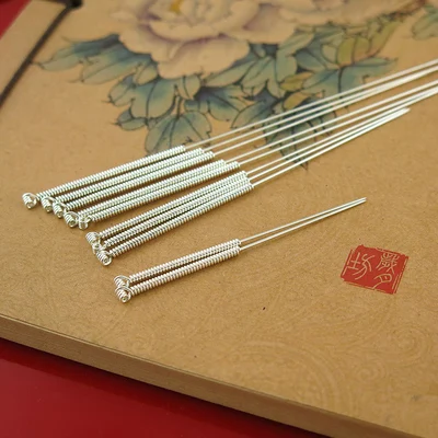 

Silver product processing genuine 925 silver needle sterling silver needle all silver around the handle traditional silver needl