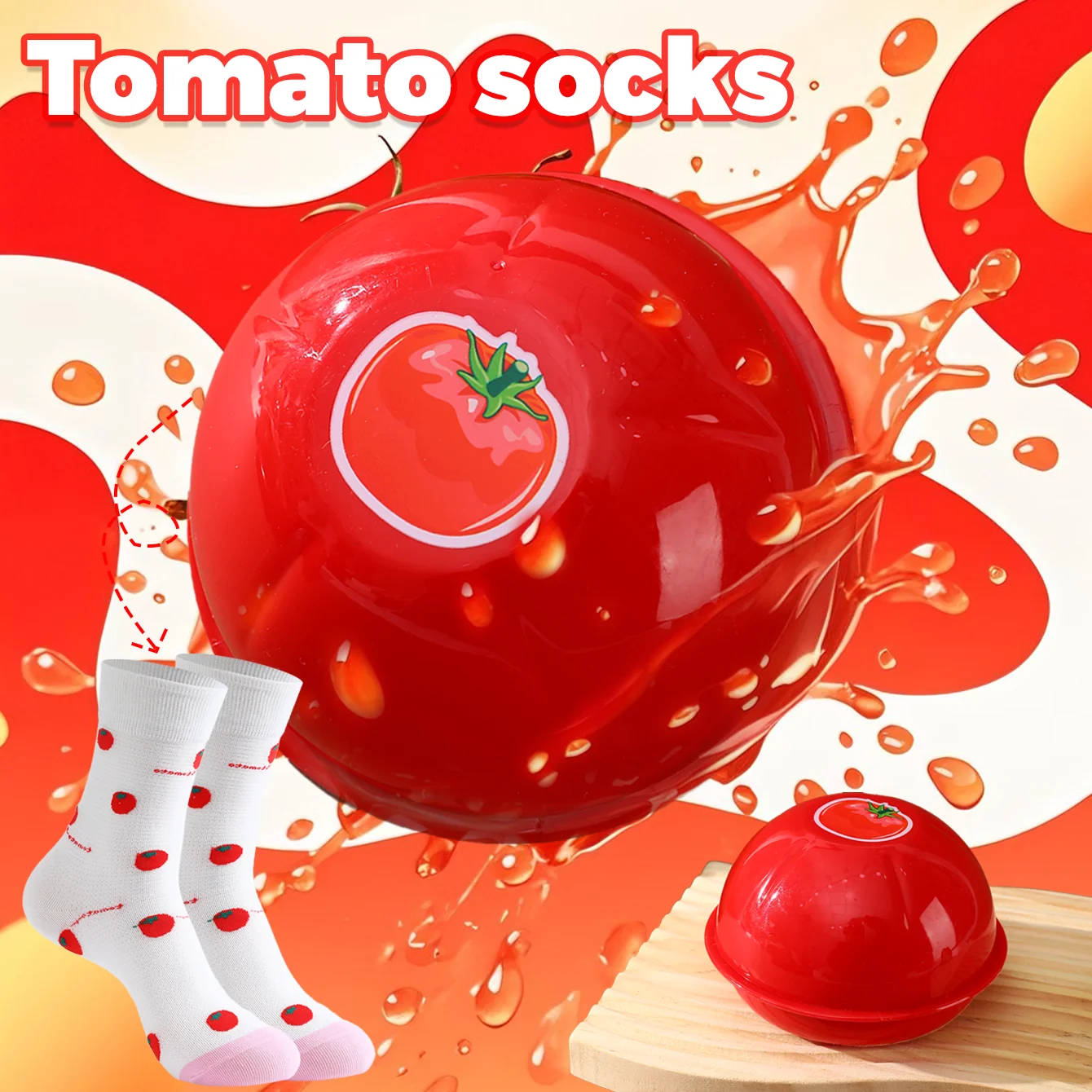 1 pair of unisex mid-calf socks in a novelty and interesting tomato-themed gift box. These socks feature a creative design and are fashionable and trendy. They are comfortable and breathable, making them suitable as gifts for friends, loved ones, parties, casual occasions, or as a novelty gift for Valentine's Day, Halloween, birthdays, Christmas, New Year, Thanksgiving, and all seasons