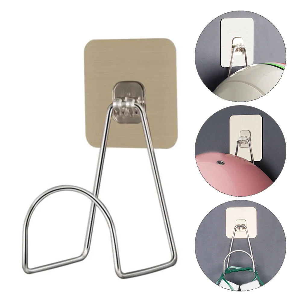 

Настенный крючок для мотоцикла, самоклеящийся держатель для хранения из нержавеющей стали, настенный органайзер для полок