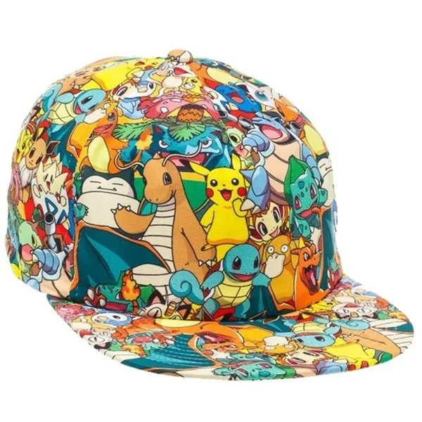 Pokemon Pikachu Baseballpet Pet Cartoon Anime Karakter Platte Rand Hiphop Hoed Paar Outdoor Sportpet Verjaardagscadeaus