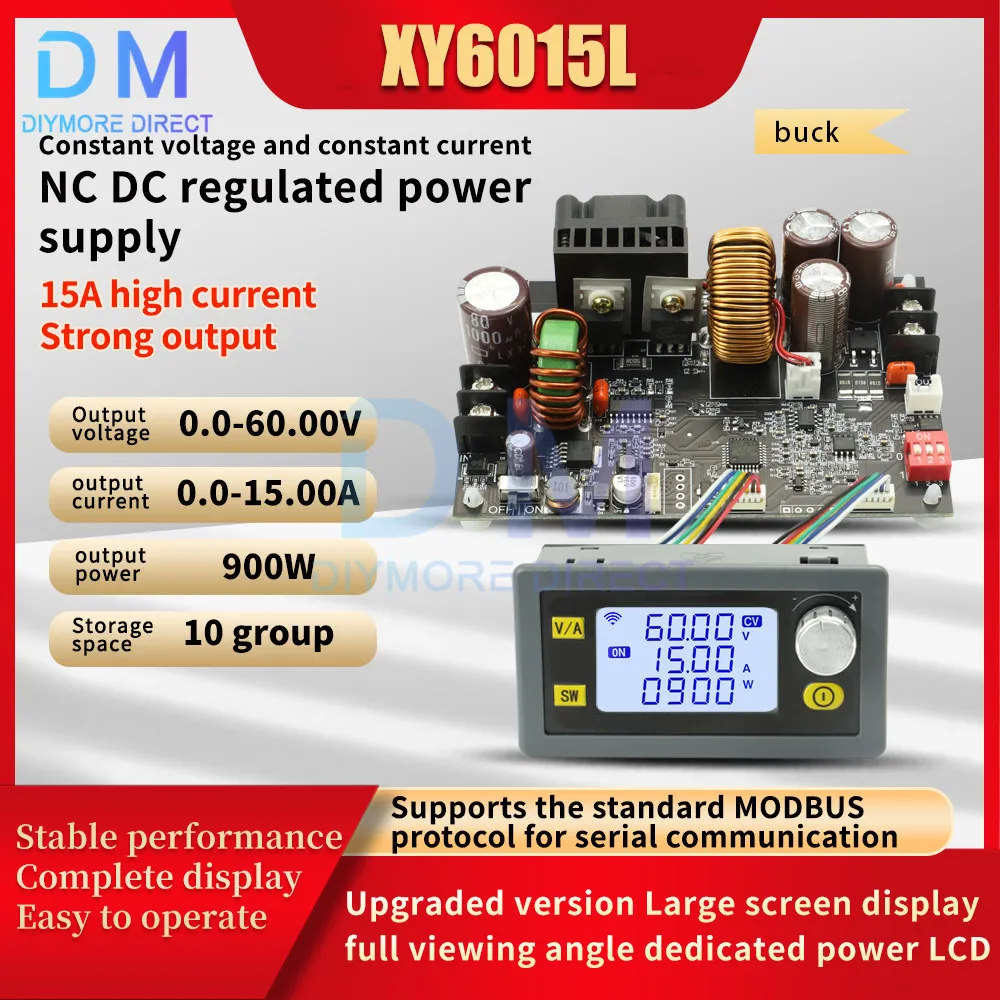 XY6015L CNC regulowane napięcie zasilania stabilizowane DC stałe napięcie i stały prąd 15A/900W moduł obniżający napięcie