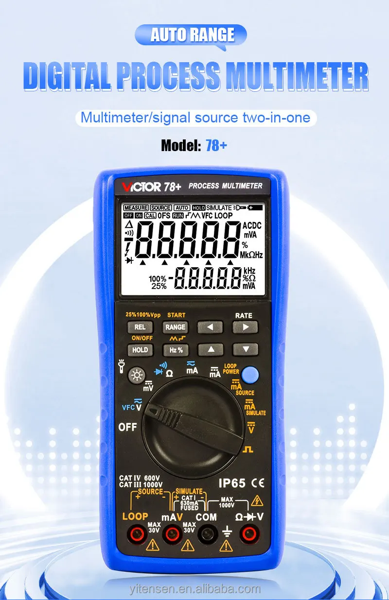 VICTOR 78 + nouveau produit multimètre de processus DCV 1000v ACV VFC résistance multimètre numérique continu