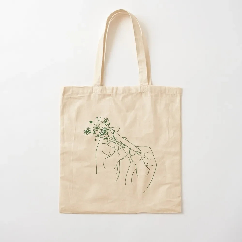 

Flower Rolling Magic Pretty Floral Joint Hand Rolled Green Tote Bag Customizable tote bag shoping bag