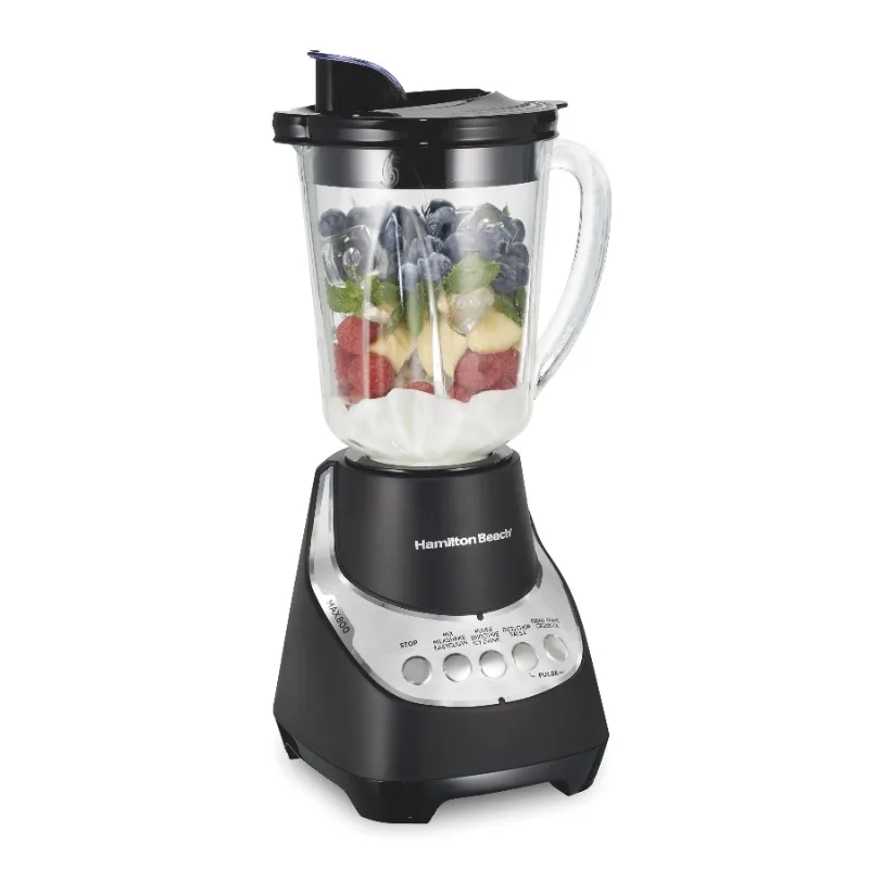 

Hamilton Beach Wave Action Quiet Blender, 48 oz. Glass Jar, 12 Blending Functions, 53530F