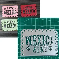 Word mexico Metal Cutting Die Metal Cutting Die for DIY Scrapbooking Crafts Handmade Christmas Gift Card
