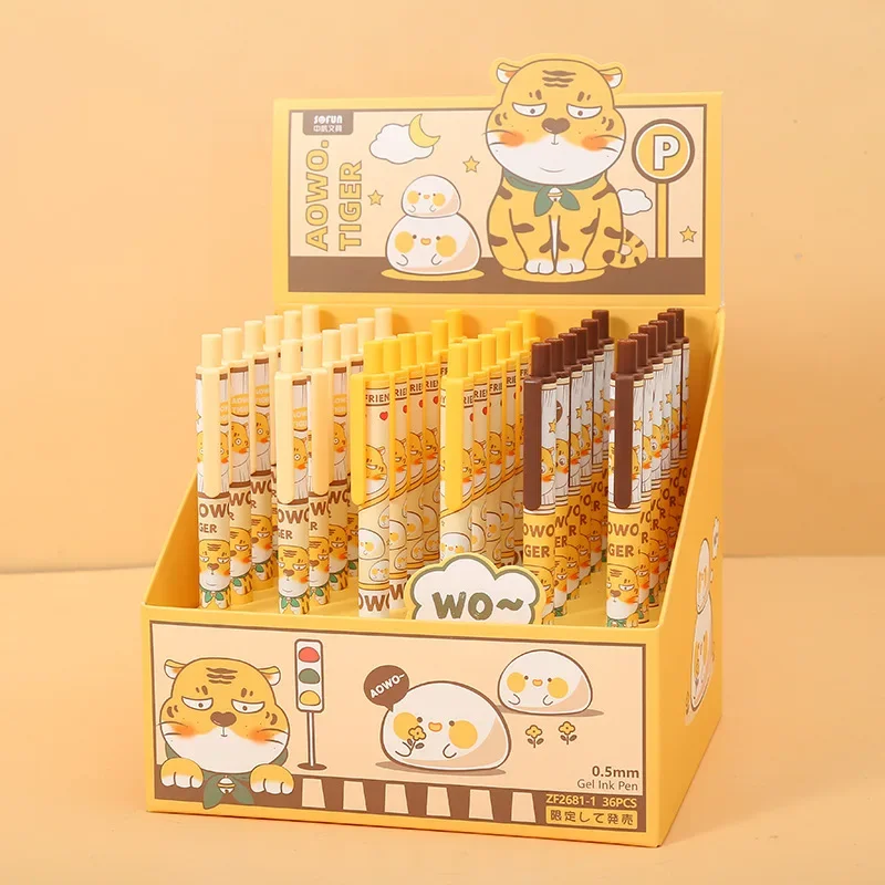 

Совместный бренд Illustrator AOWO Tiger, 36 шт., пять низких центров тяжести, кисть с головкой, титульная ручка, пресс, нейтральная ручка