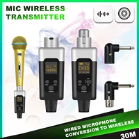 Kit de transmisor y receptor de micrófono XLR inalámbrico profesional, adaptador de micrófono recargable, compacto y fácil de usar, 48V/0V