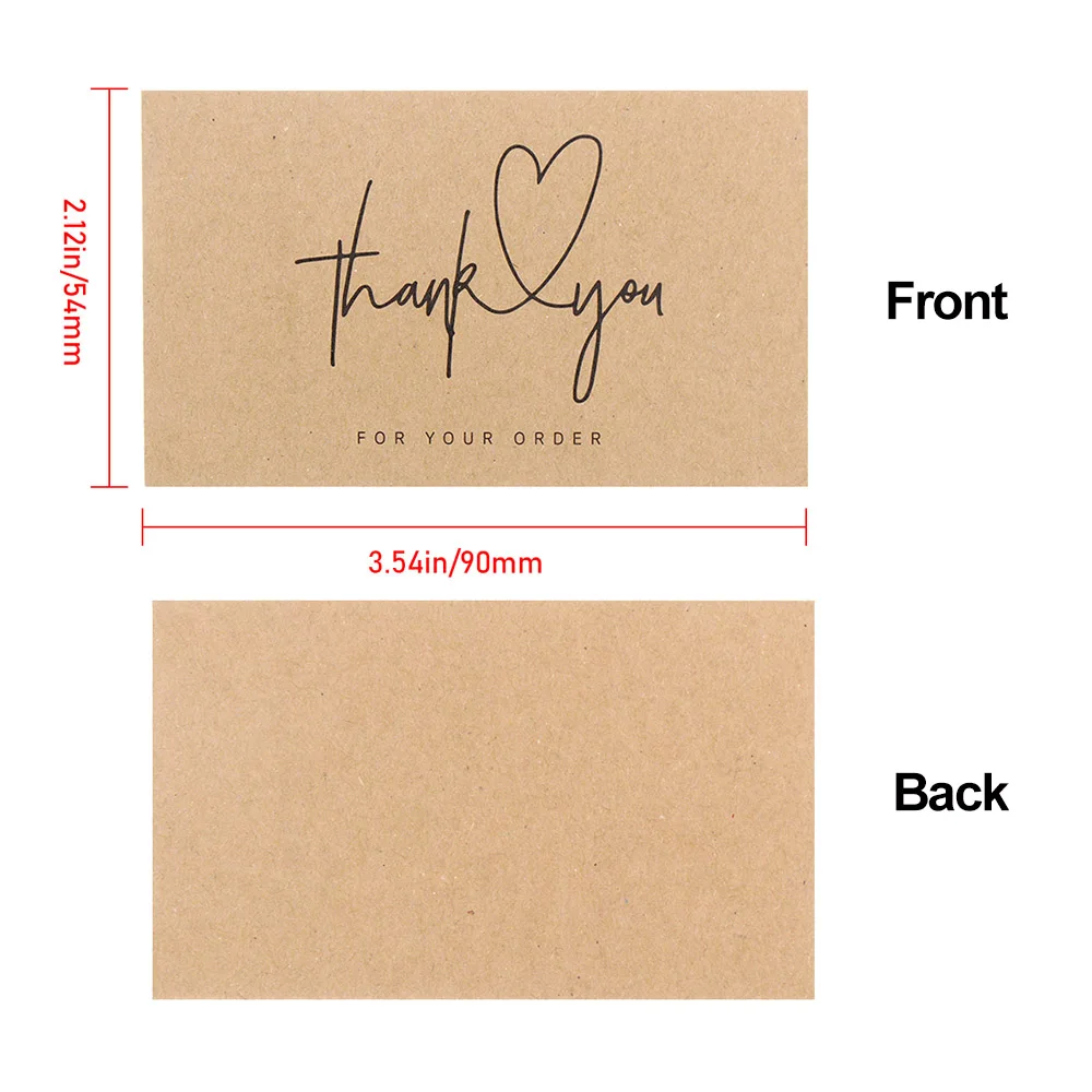 For Small Business Online Retail "Thank You For Your Order" Postcards Kraft Paper Cards Express Appreciate Greeting  Labels view 6