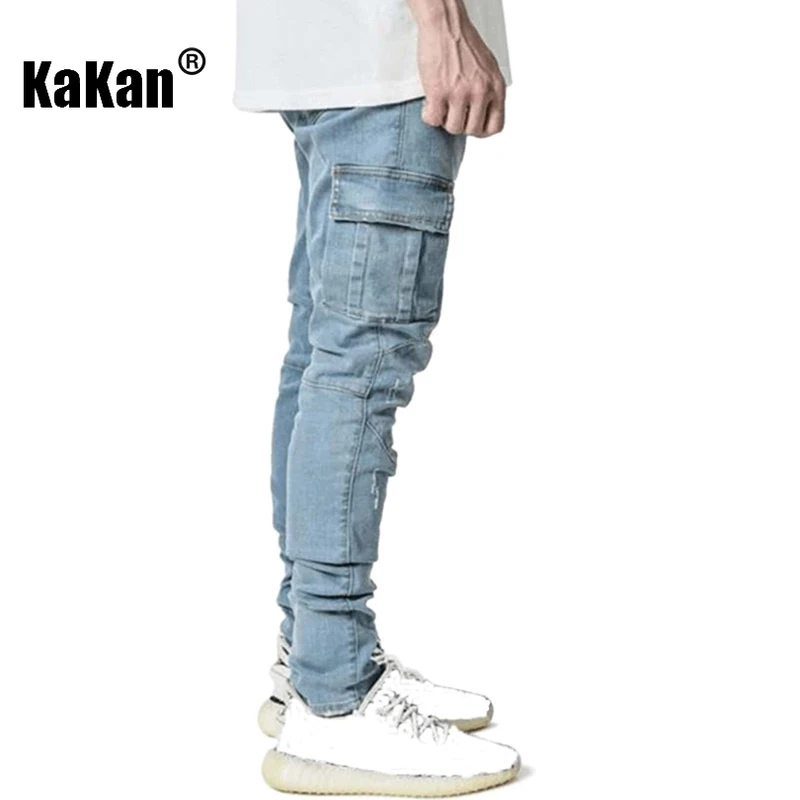 Kakan - New Men's Small Leggings Elastic Multi Pocket Jeans, Y2k Clothes Slim and Slim Jeans, Jeans Man Brand