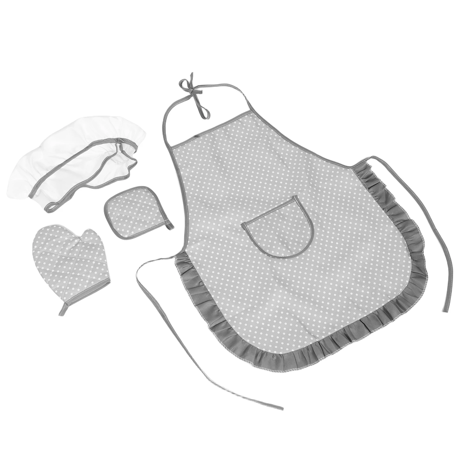 

Children Apron Set Kids Cooking Baking Costume Toddler Chef Hat Material Creative Play Kitchen Scenarios Educational