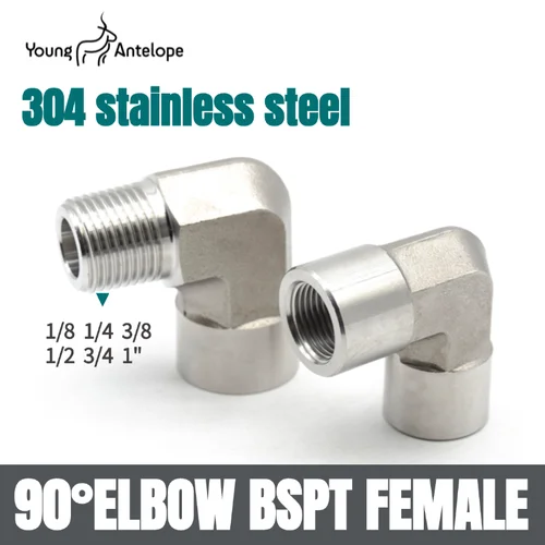 Cable interior de acero inoxidable 304, codo de 90 grados de alta presión, hembra y macho, rosca cónica BSPT ZG, accesorio de tubería de alta presión