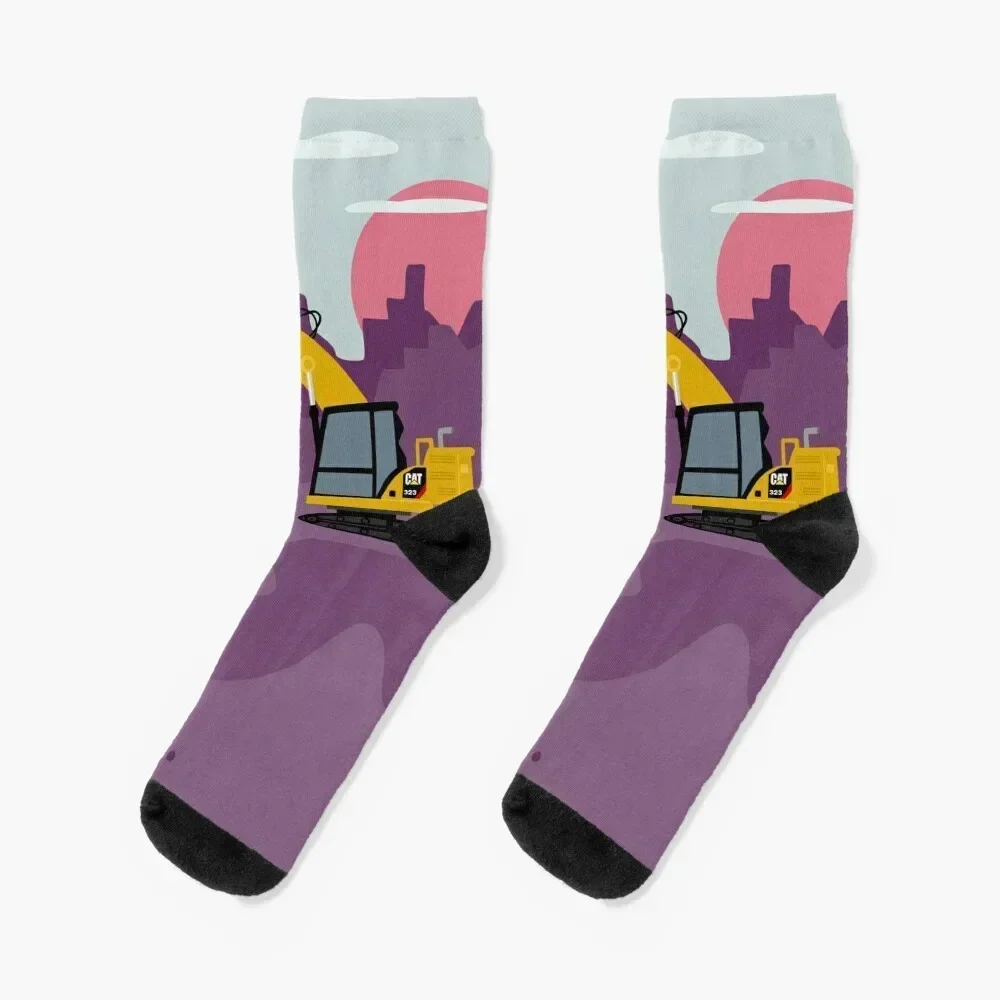 Excavator Socks heated with print man Socks Men's Women's