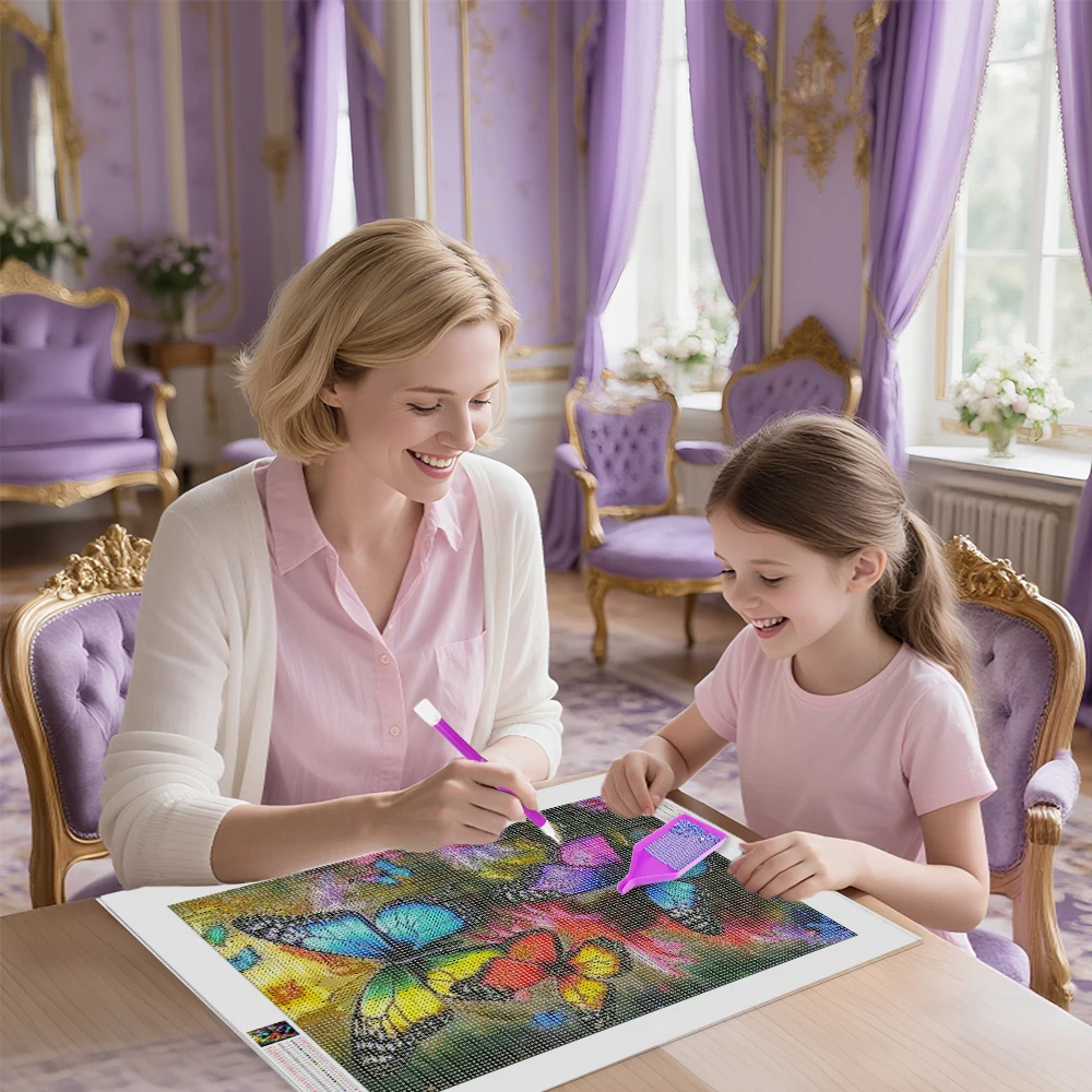 Huacan 5D Diamond Painting Animal Butterfly Full Diamond Embroidery Flower Cross Stitch Home Decor Art Handmade Gift