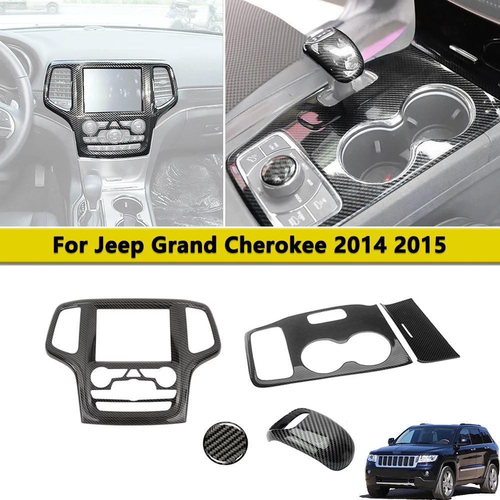 

Крышка приборной панели центральной консоли, отделка панели переключения передач, украшение для Jeep Grand Cherokee 2014 2015, аксессуары для тюнинга интерьера
