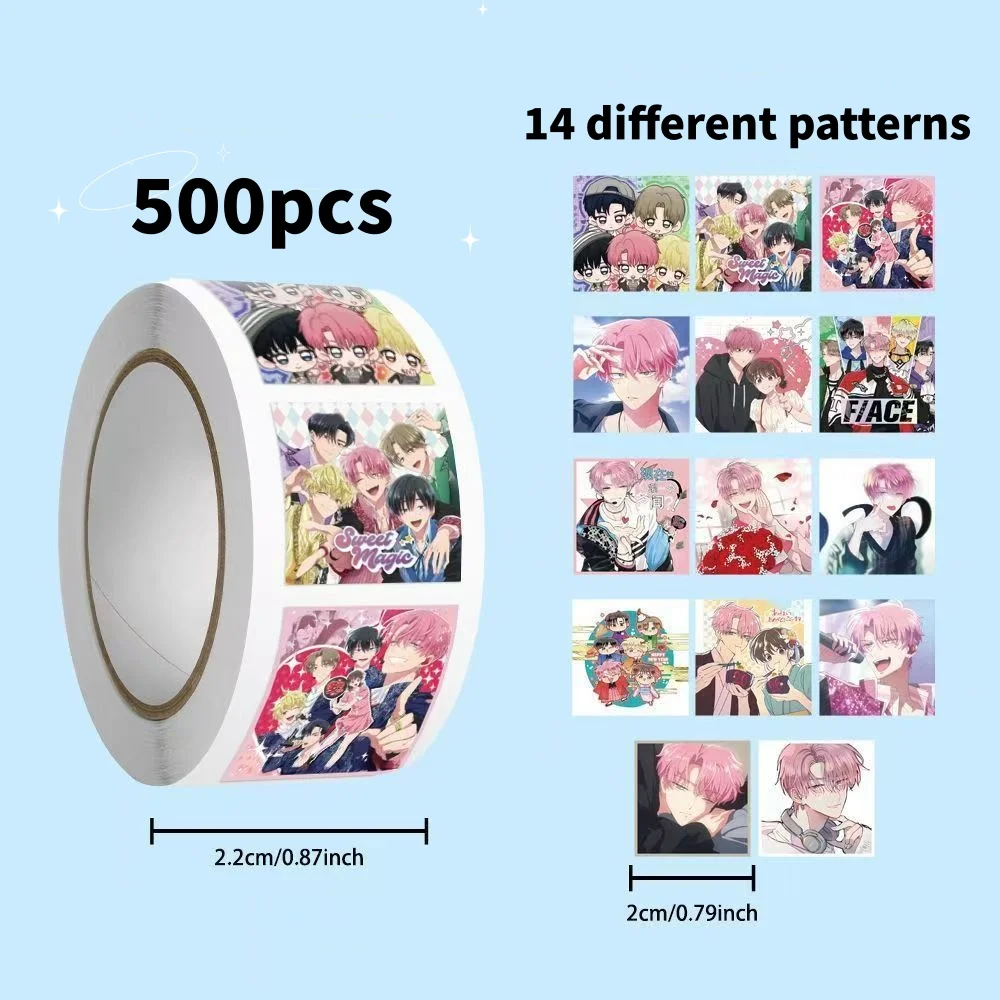 500Pcs Tamon's B-Side Which face does Tamon have now? Creative Cartoon Roll Stickers Decorative Water Cup Journaling DIY Decals