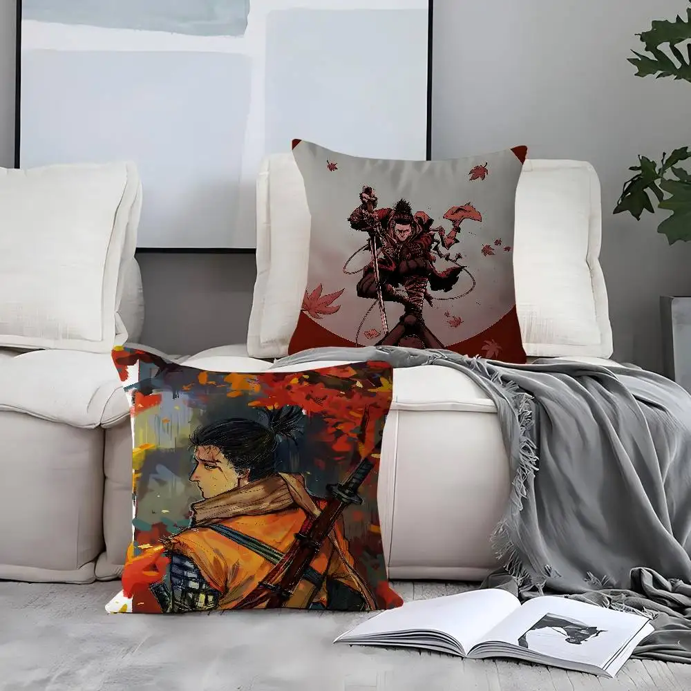 Sekiro الظلال يموت مرتين وسادة غطاء الوسادة المخدة غرفة المعيشة أريكة ديكور المنزل حسب الطلب