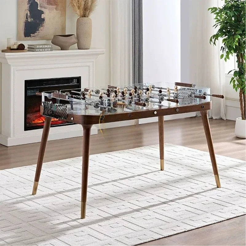 luxury solid wood table football table double competitive tempered glass telescopic rod entertainment place football table