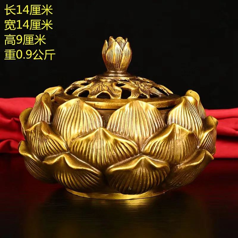 

All Brass Lotus For Home Use In Living Room And Bedroom, Incense Holder, Aromatherapy Burner, Chinese Style Gift,