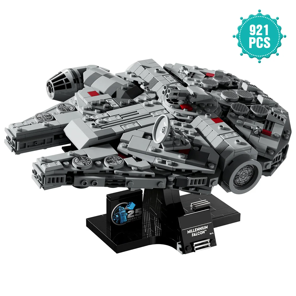 LEGP Space Wars: New Hope Millennium Falcon Building Blocks, Buildable 25th Anniversary Starship Model for Home Décor, 75375