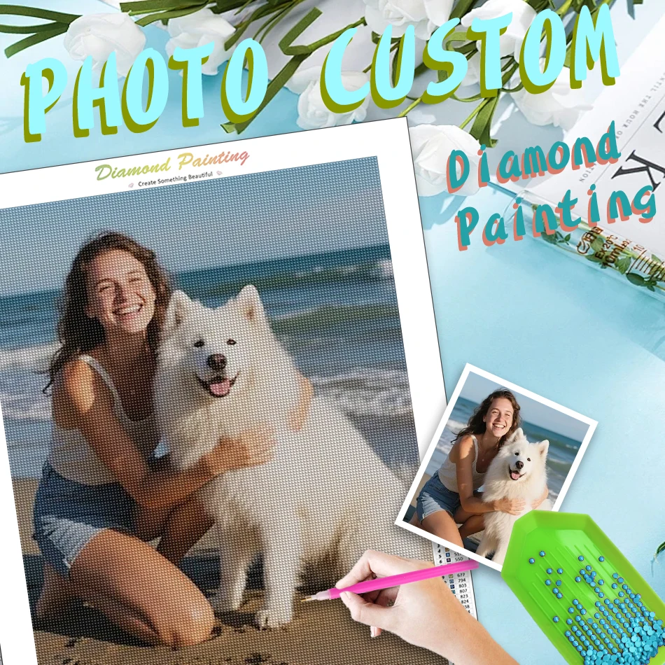 

5d Diy Diamond Mosaic Customized Cross Stitch Diamond Painting Embroidery Pet portrait Photo Home Decor Rhinestones