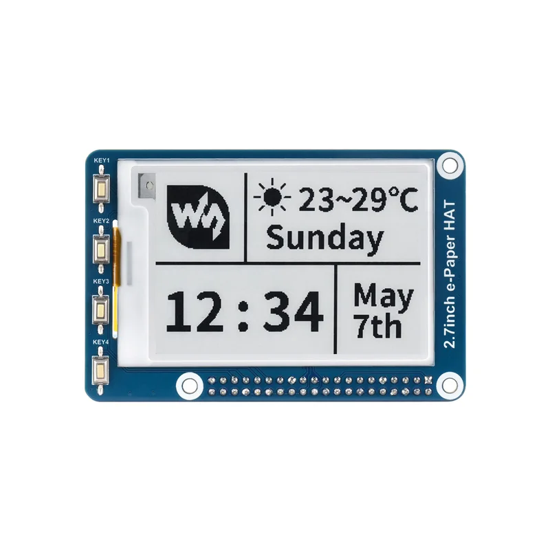 2.7inch E-Ink display HAT 264x176 SPI Interface E-Paper for Raspberry Pi