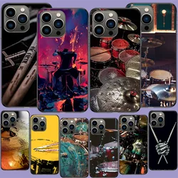 Musical Instrument Drum rock Phone Case For Apple Iphone 16E 16 17 Pro Max Air 15 Pro 14 Plus 12 13 Mini Cover Cute Fund