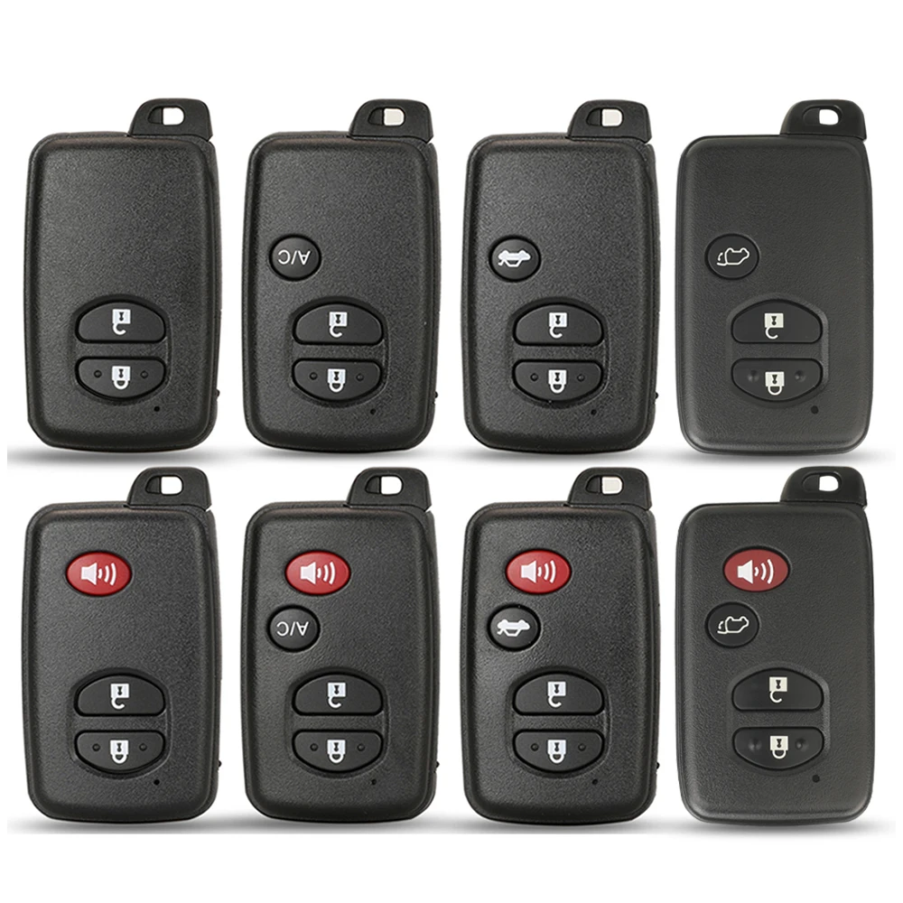 jingyuqin Smart Remote Car Key Shell For Toyota 4Runner Land Cruiser Prius 2010-2013 Fob Uncut Blade Replacement 2/3/4 Buttons