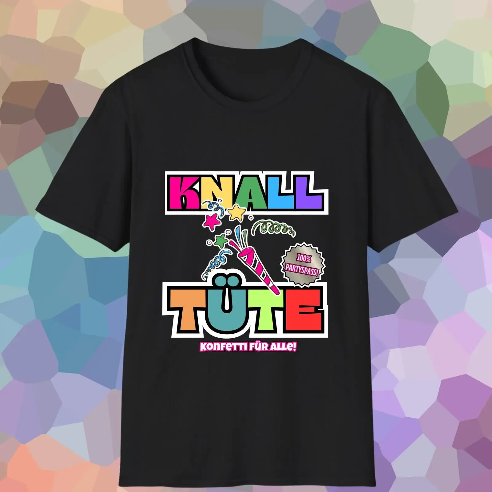 Knalltüte T Shirt funny gift party exchange humorous person confetti for all fun vintage Washed fashion Versatile