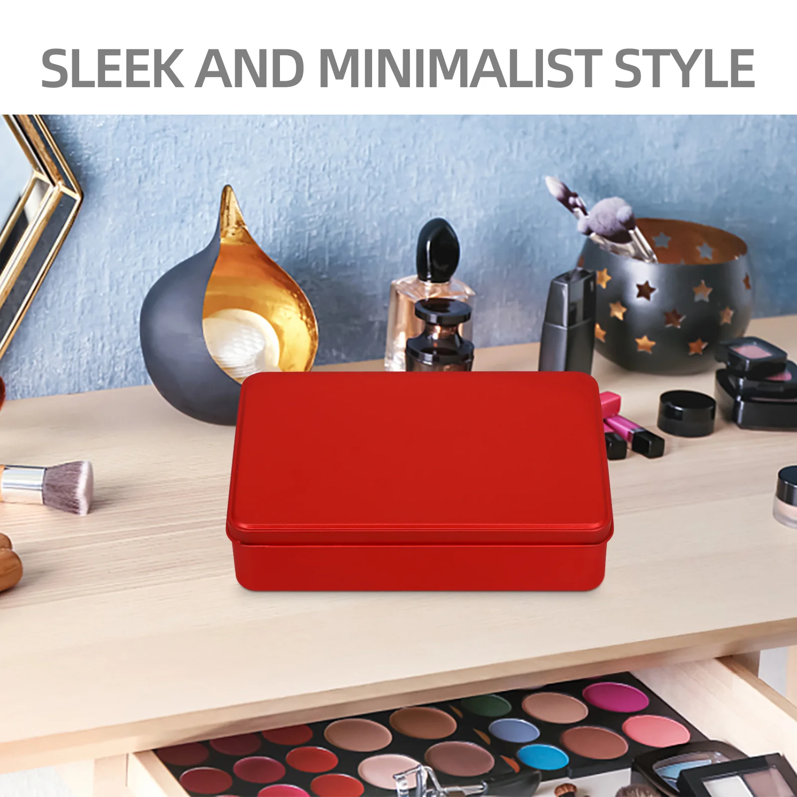 3 قطعة صندوق علب معدنية مستطيلة كوكي القصدير تخزين الحاويات حاويات تخزين صغيرة للسلع الصغيرة علب كوكي #4