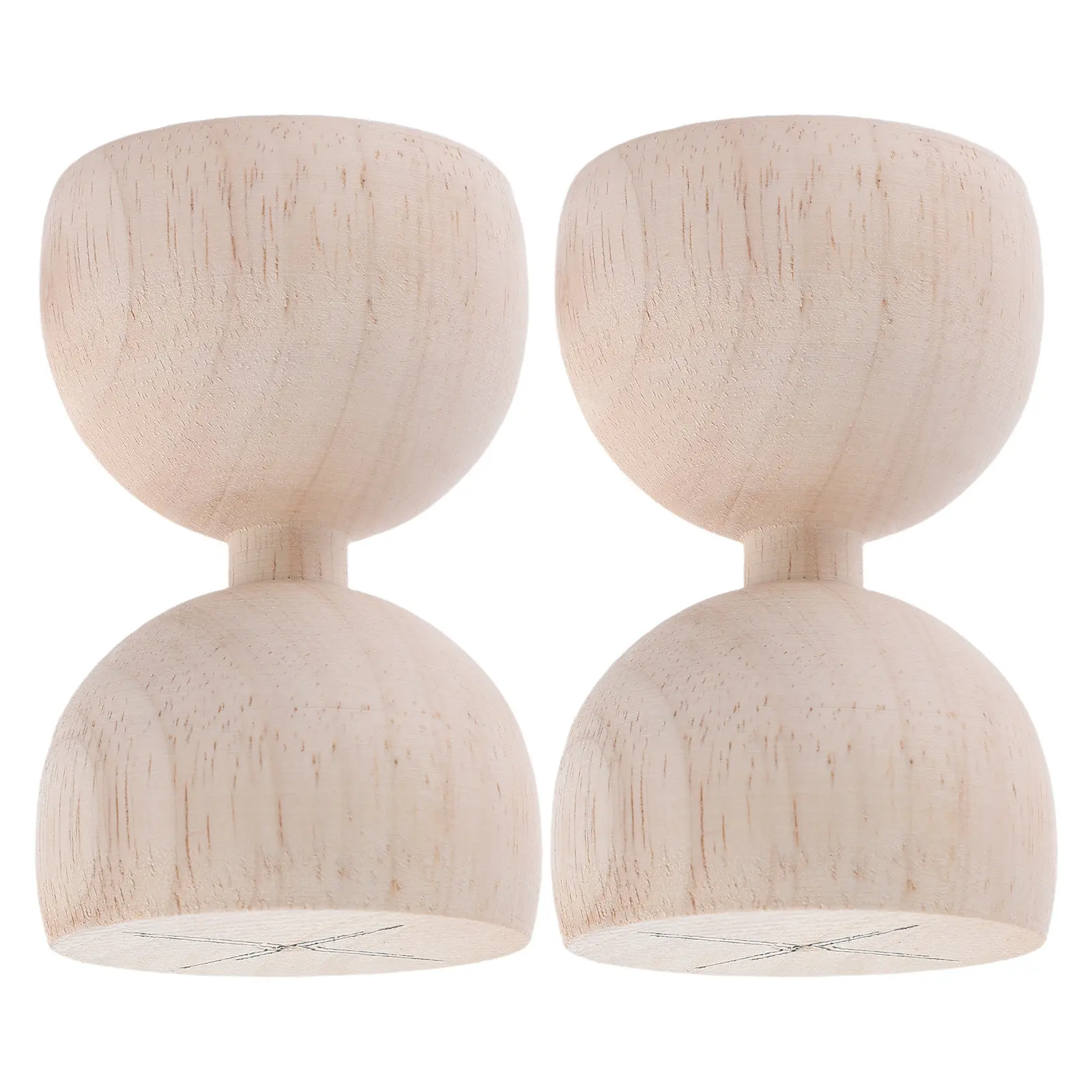 

2Pcs European Style Staircase Finials Decorative Wooden Post Caps Hourglass Design Round Railing Covers Elegant Fence Post